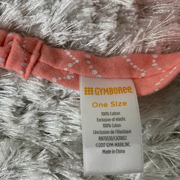 Gymboree Headband Jersey Peach WHite Soft OSFA 100% Cotton Bow - Picture 2 of 3